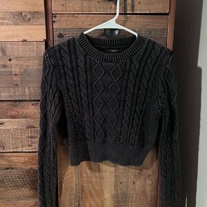 Forever 21 Charcoal Cable Knit Sweater